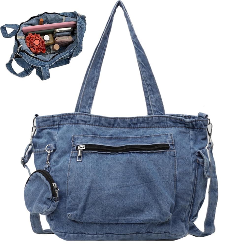 【GRANCY】DenimpantsStyle ShoulderBag Amazon.com: Fashion denim handbag shoulder bag large